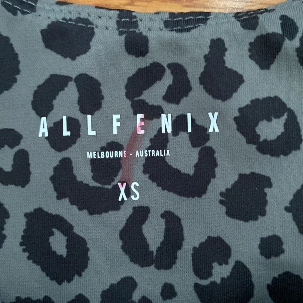 ALL FENIX Leopard Print Longline Racerback Sports Bra - XS